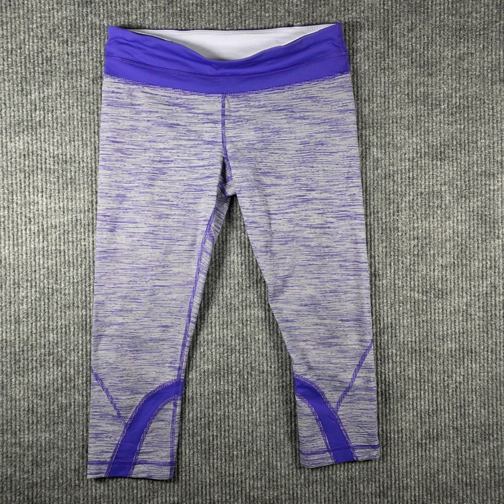Lululemon Run Inspire Crop Leggings Purple Space Dye Womens 10